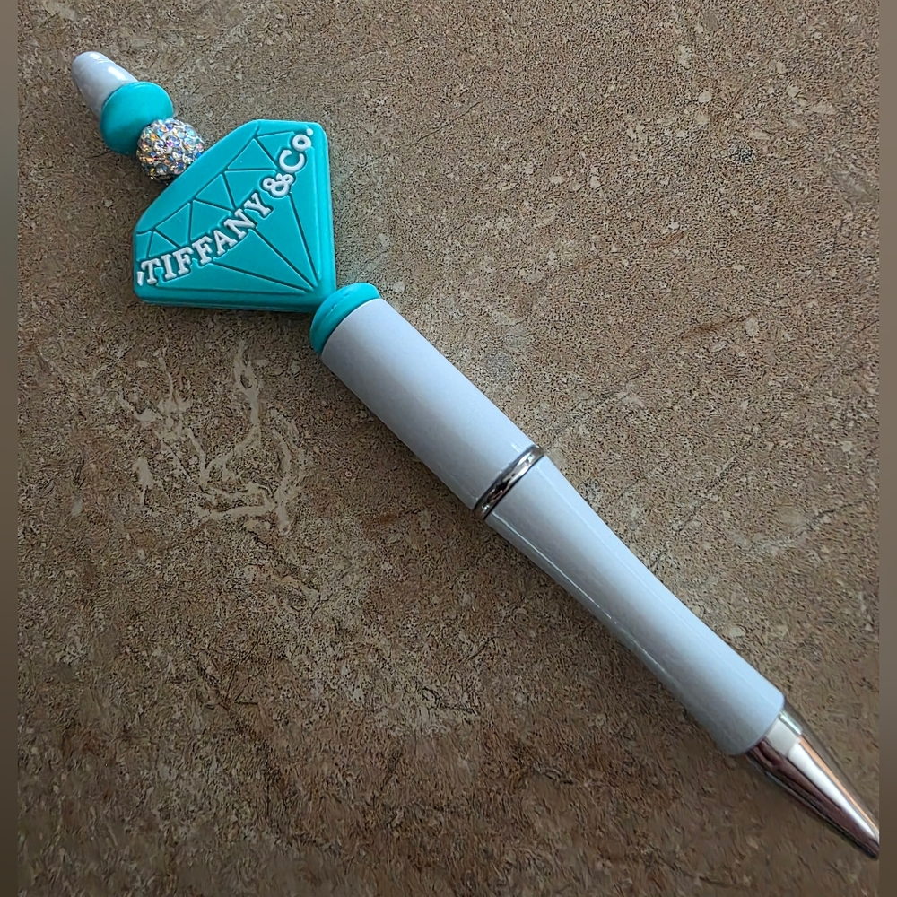 Luxury Designer Turquoise and Silver Diamond Pen Includes 1 Ink Refill